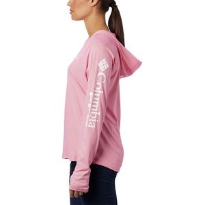 WOMEN’S PLUS SIZE 2X HOODED COLUMBIA SUNDEFLECTOR SHIRT - PINK